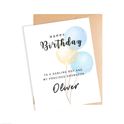 Personalized Birthday Card for Grandson
