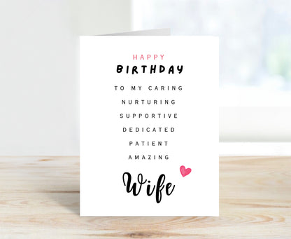Birthday Card for Wife