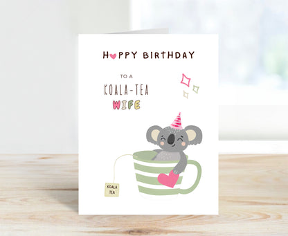 Happy Birthday Card for Husband - Koala Tea