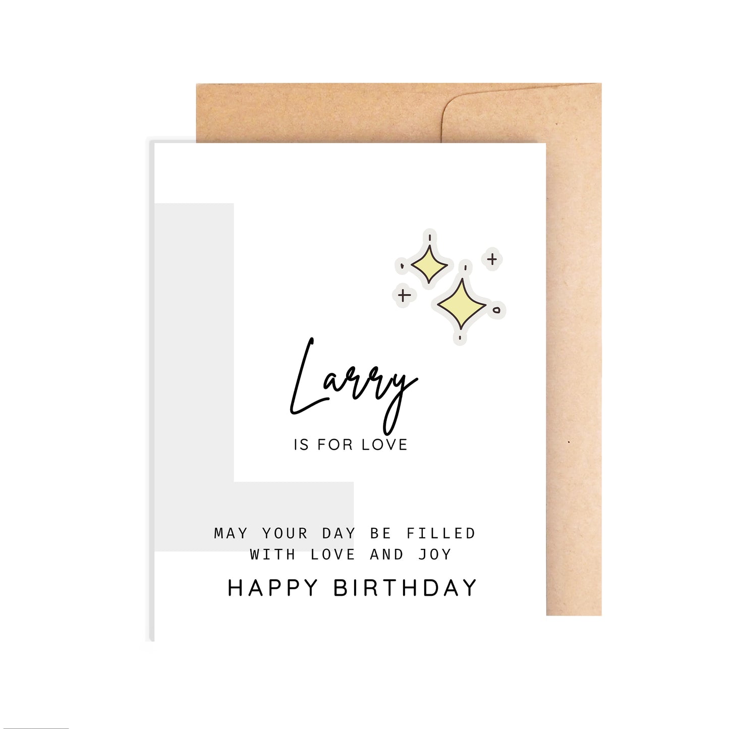 Personalized Birthday Card, Letter L Monogram