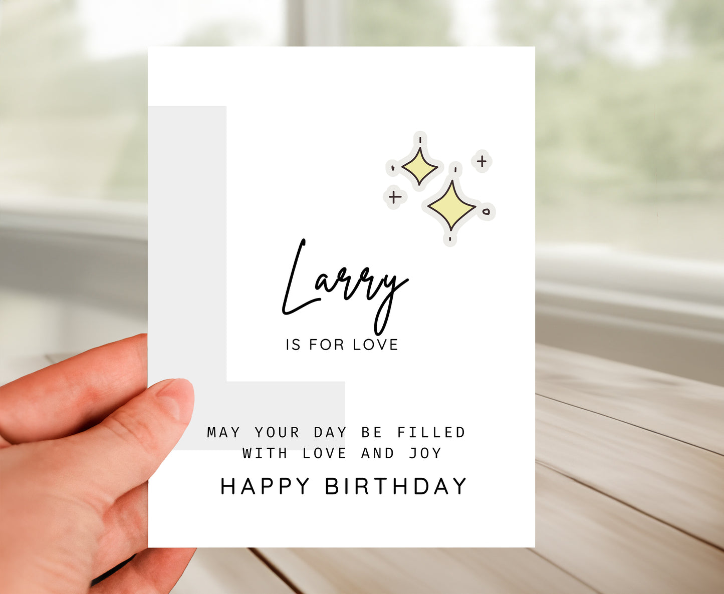 Personalized Birthday Card, Letter L Monogram