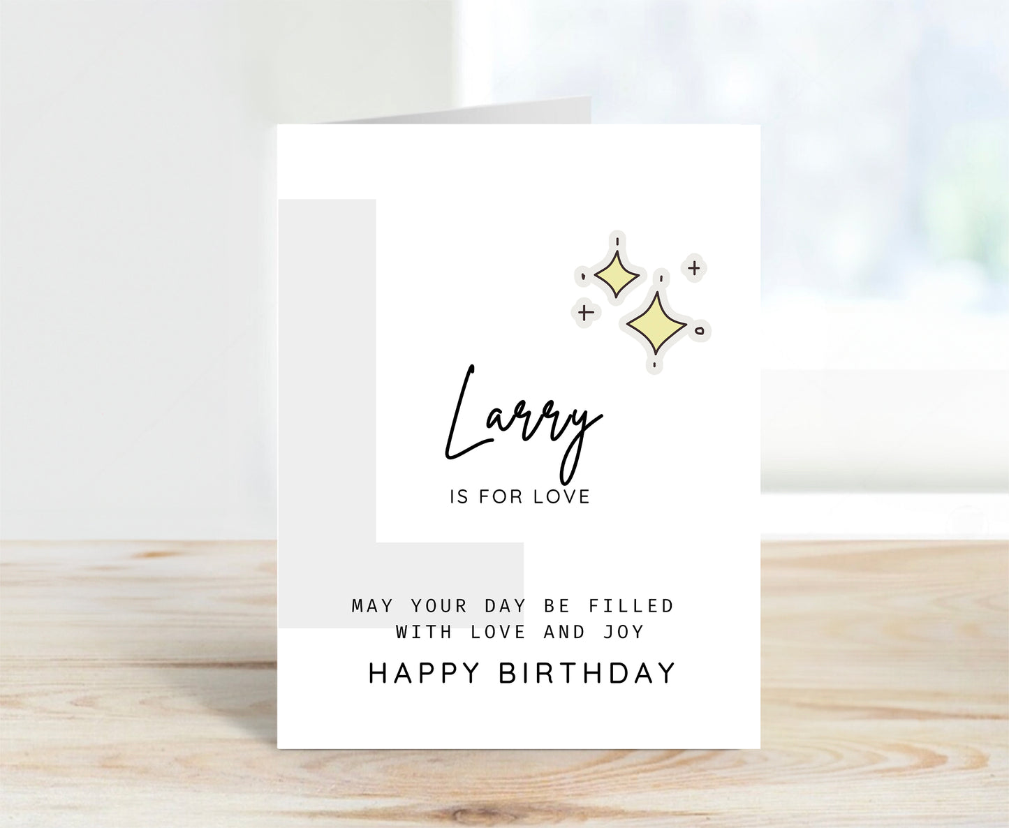Personalized Birthday Card, Letter L Monogram