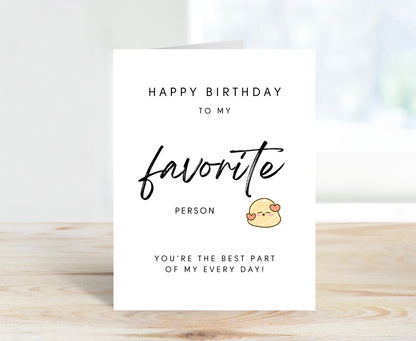 Favorite Person Birthday Card