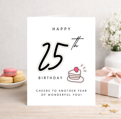 25th Birthday Card