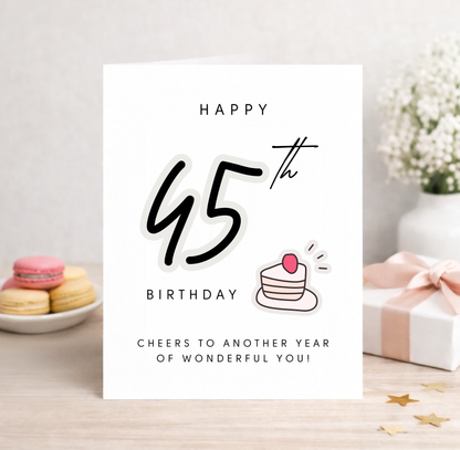 45th Birthday Card