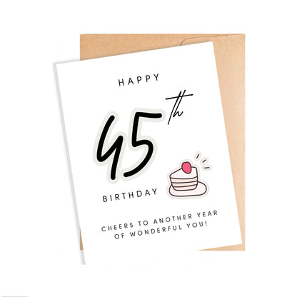 45th Birthday Card