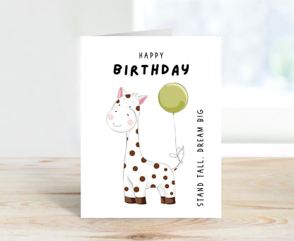 Birthday Card, Stand Tall, Dream Big