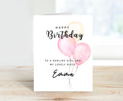 Personalized Birthday Card for Niece