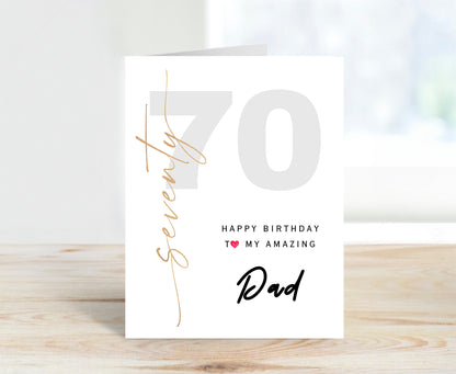 70th Birthday Card for Dad