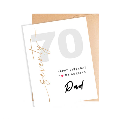 70th Birthday Card for Dad