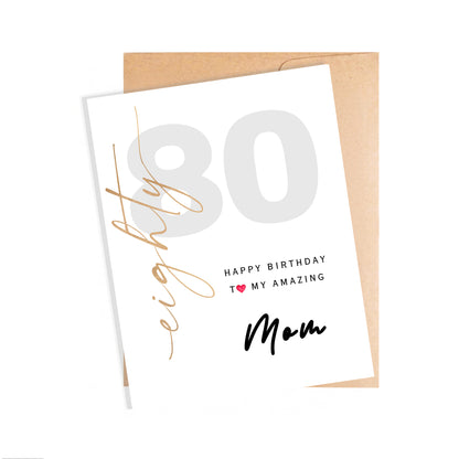80th Birthday Card for Mom