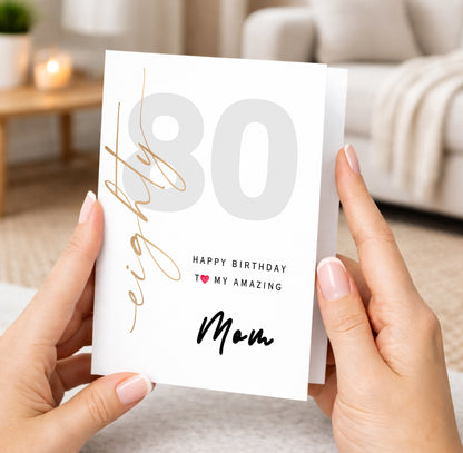 80th Birthday Card for Mom