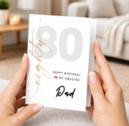 80th Birthday Card for Dad