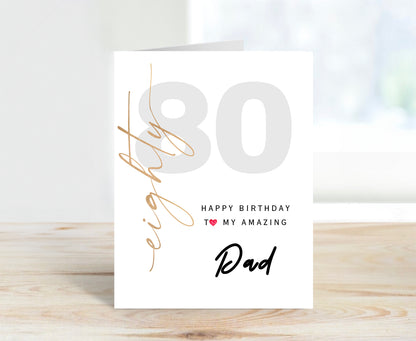 80th Birthday Card for Dad