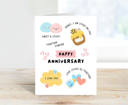 Anniversary Card, Stuck On You