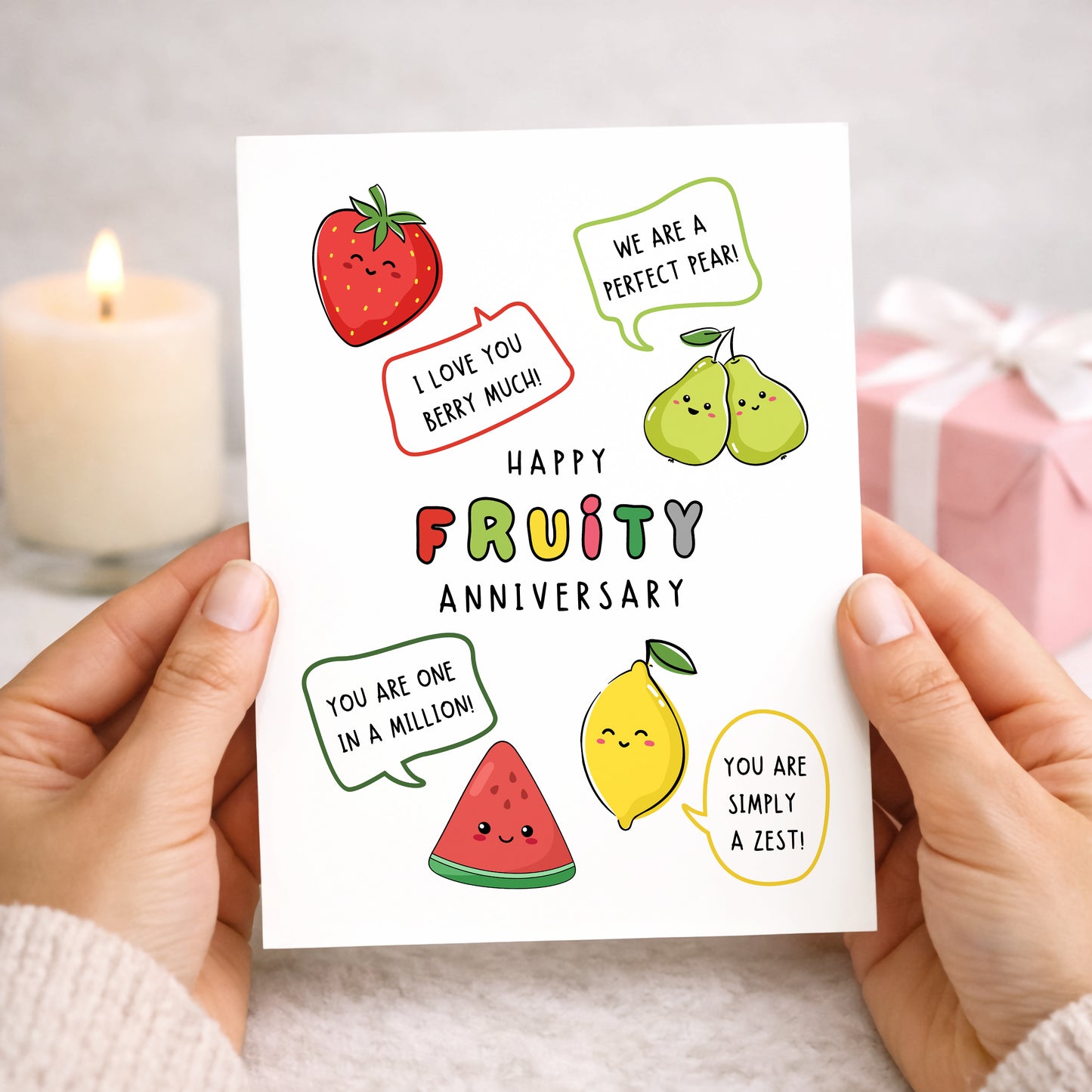 4th Year Fruity Anniversary Card