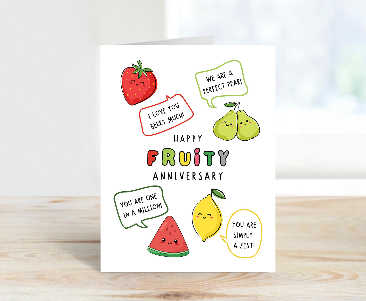 4th Year Fruity Anniversary Card