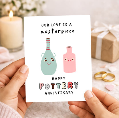9th Pottery Anniversary Card