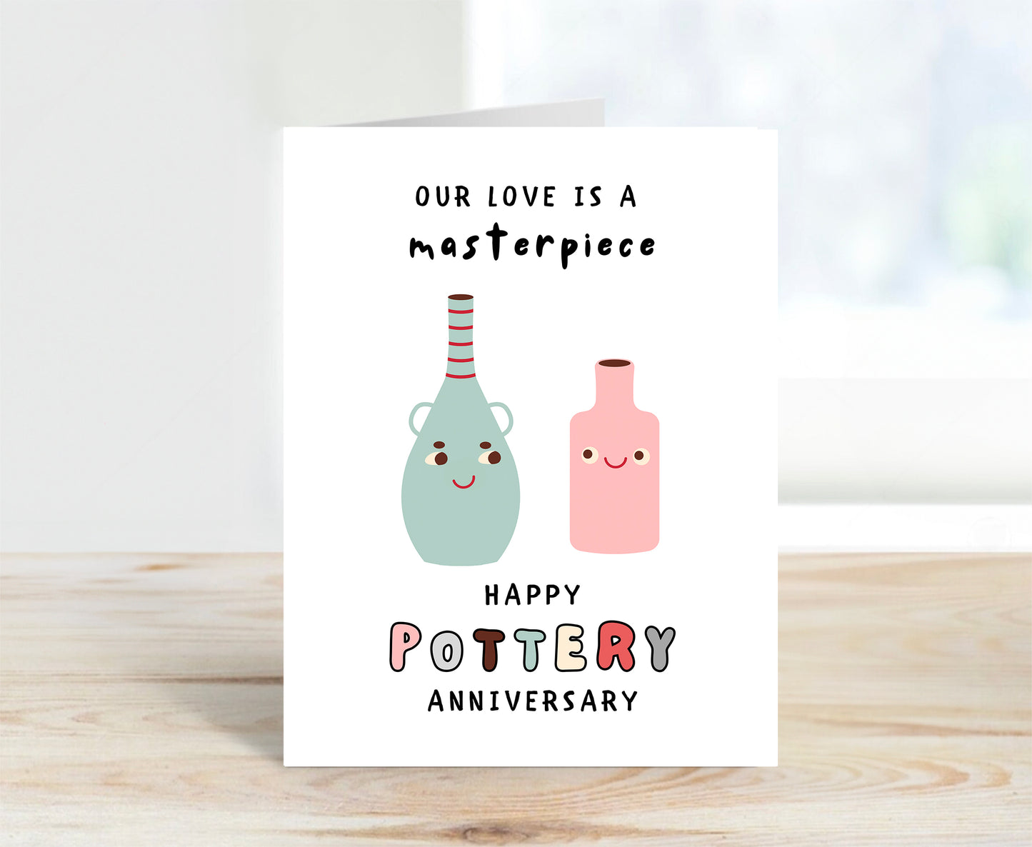 9th Pottery Anniversary Card