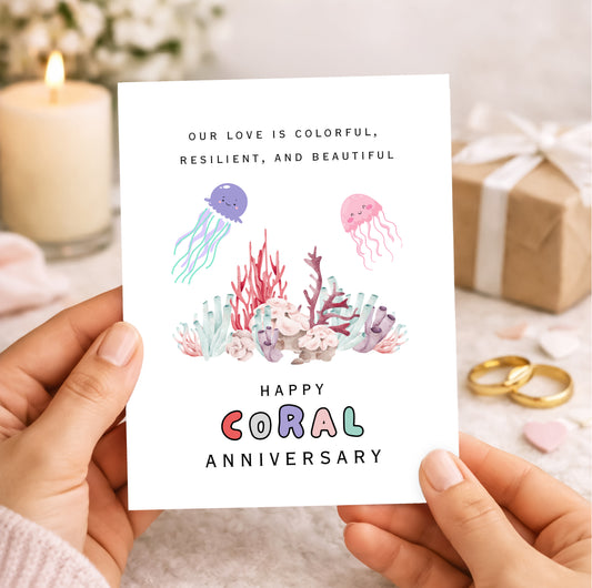 35th Coral Anniversary Card