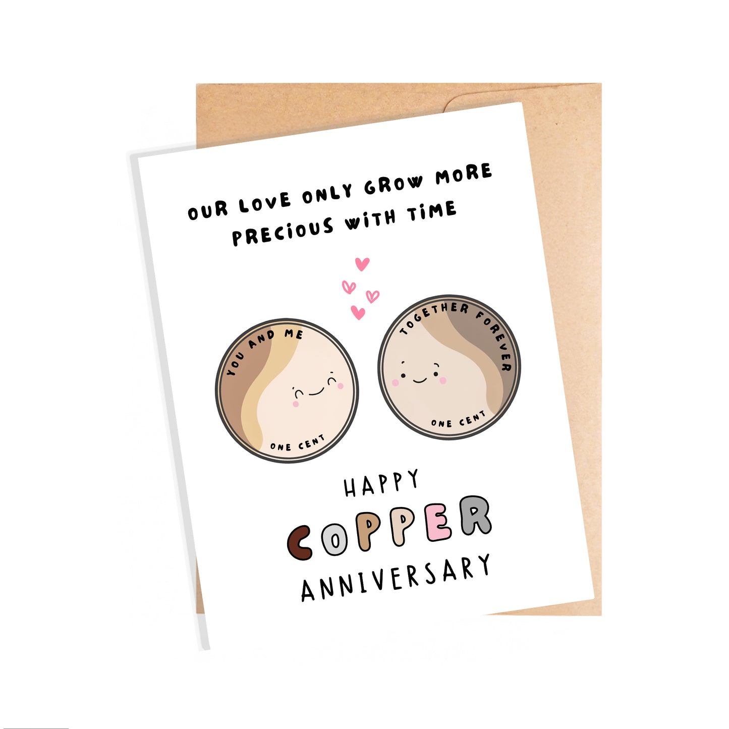 7th Copper Anniversary Card