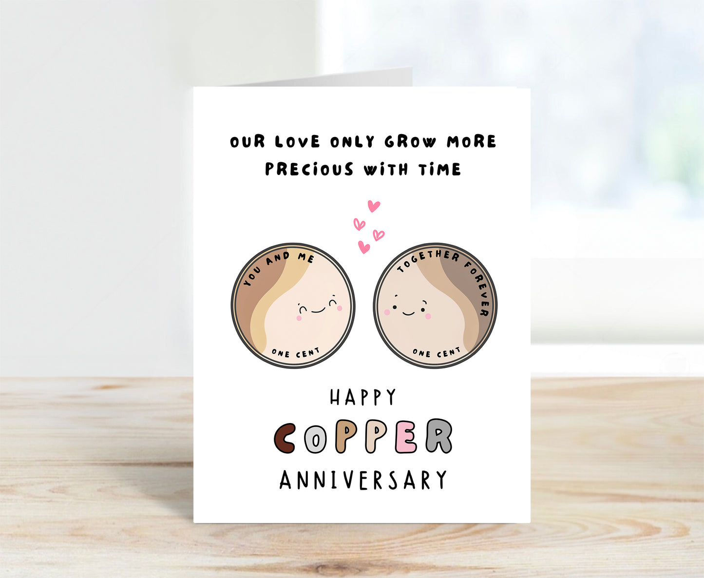 7th Copper Anniversary Card