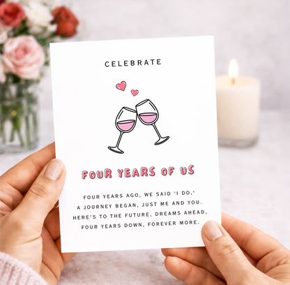 4th Year Anniversary Card