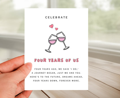 4th Anniversary Card
