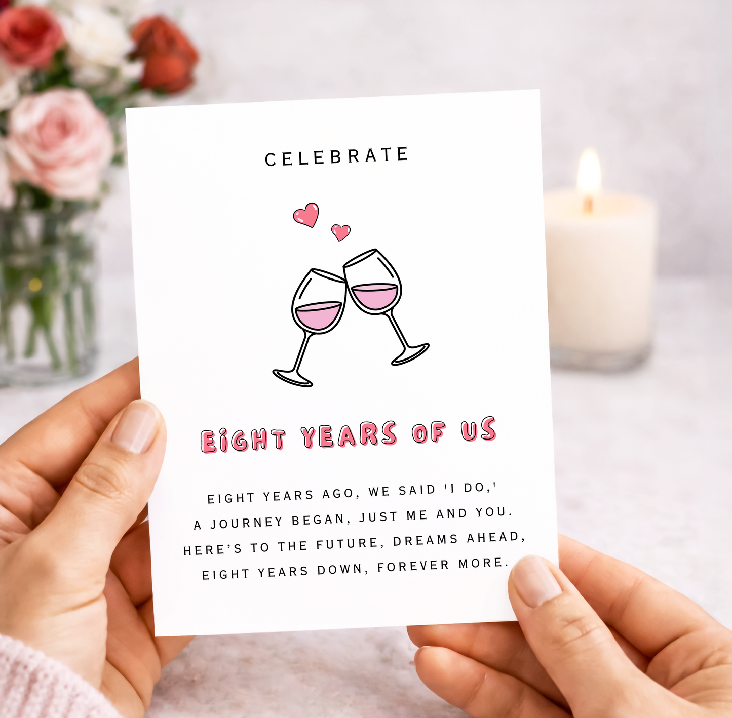 8th Year Anniversary Card