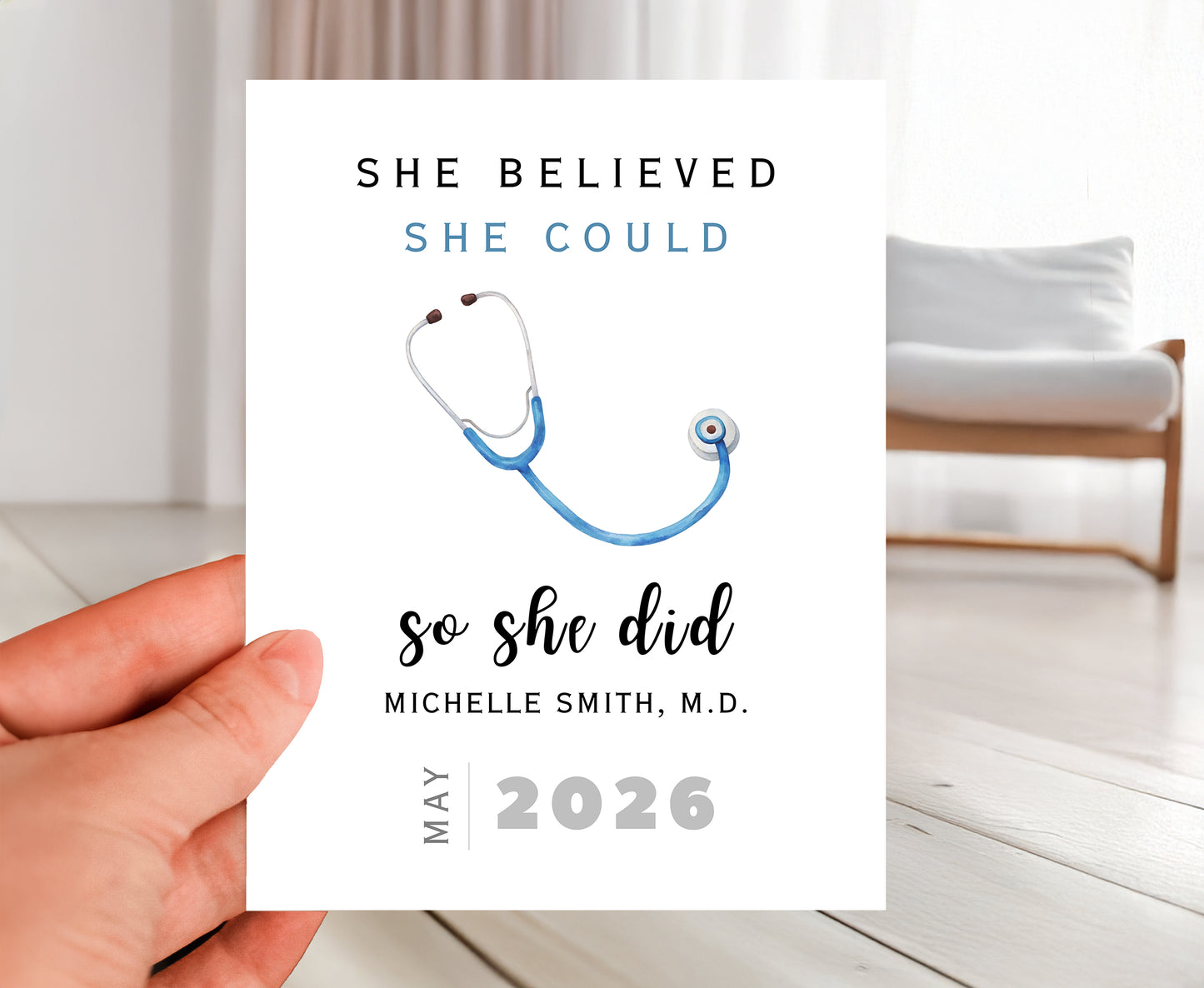 Personalized Medical Graduate Card, She Believed