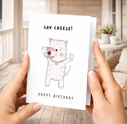 Birthday Card, Say Cheese!