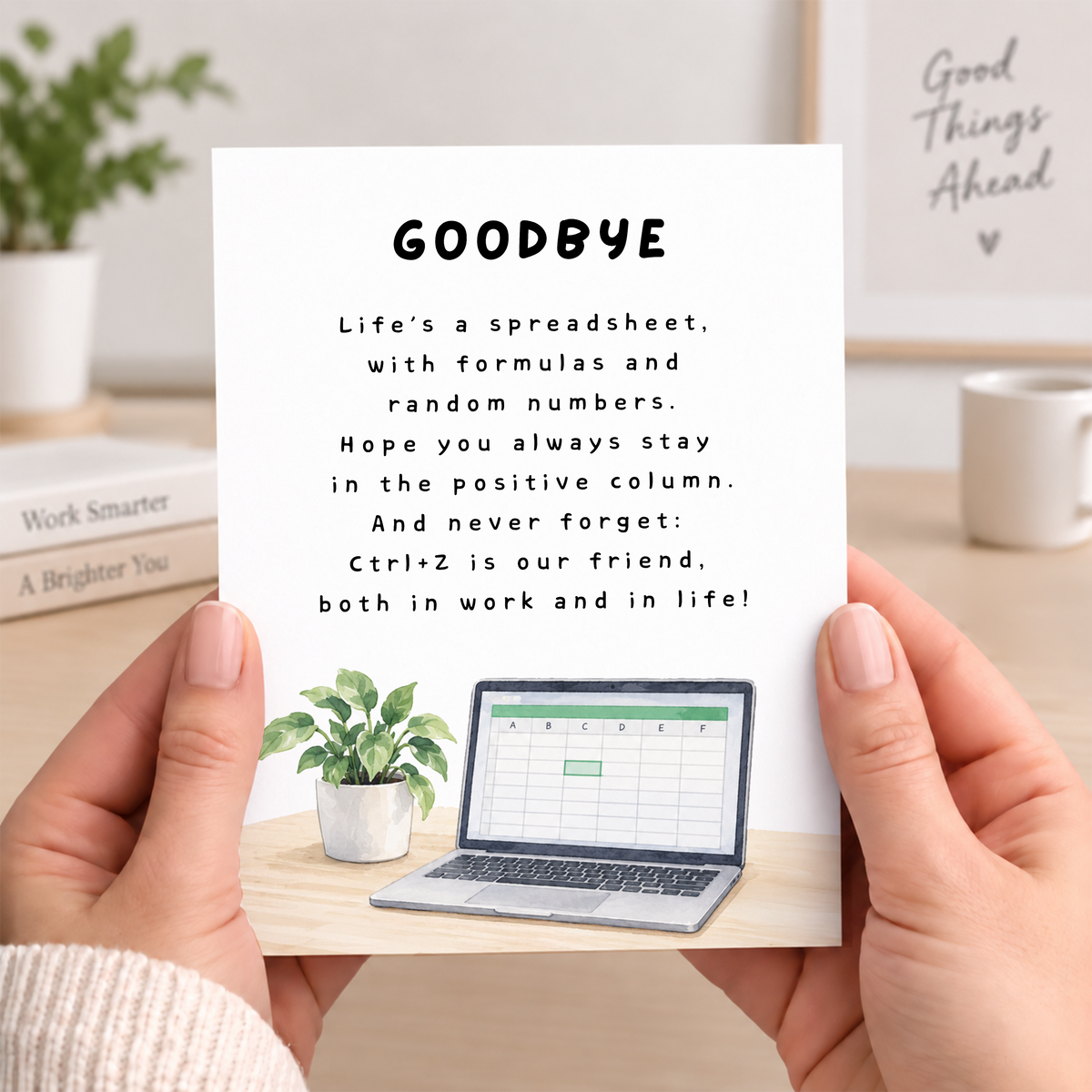 Farewell Card, Spreadsheet Humor