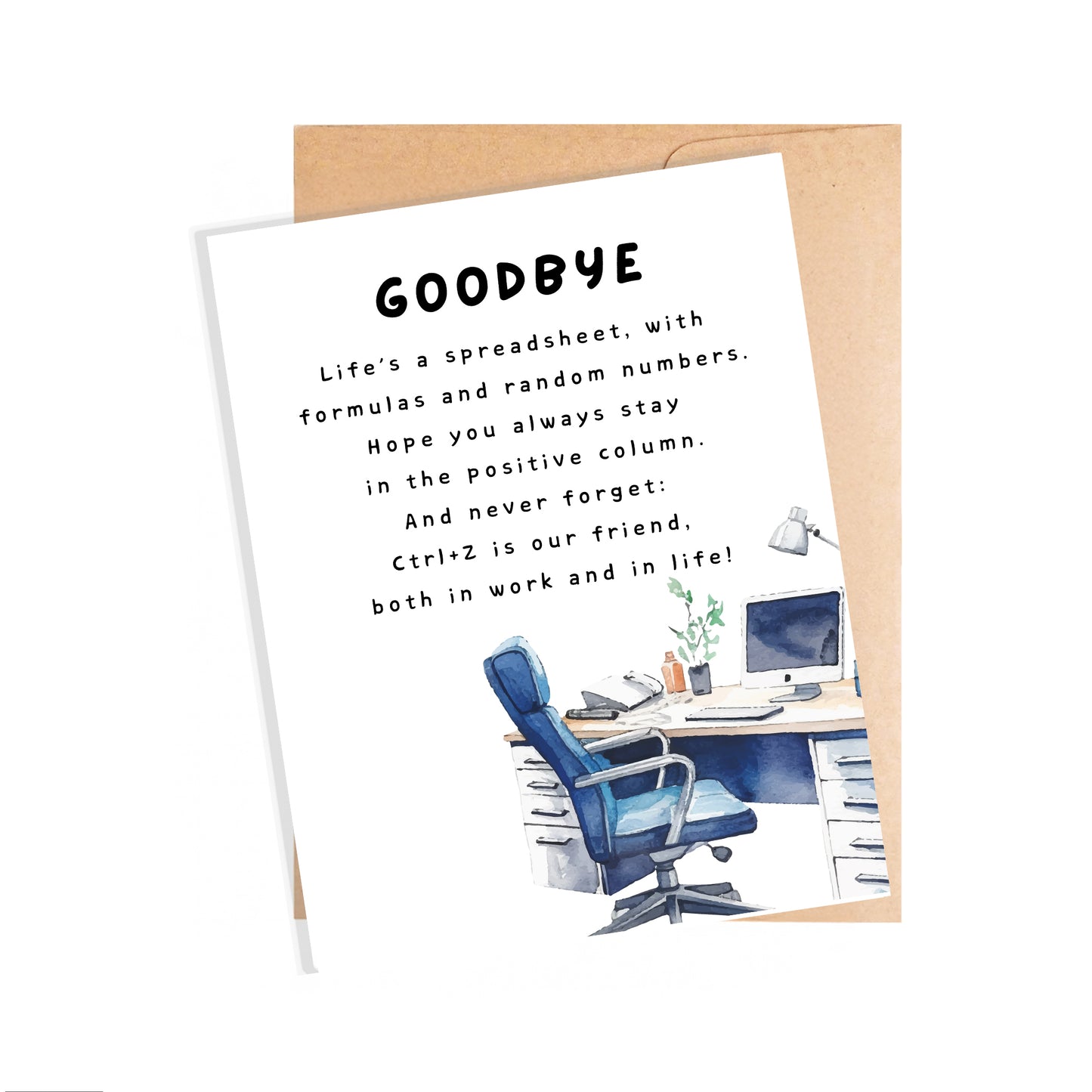 Farewell Card, Spreadsheet Humor
