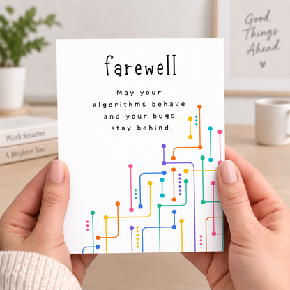 Farewell Card, High Tech Humor