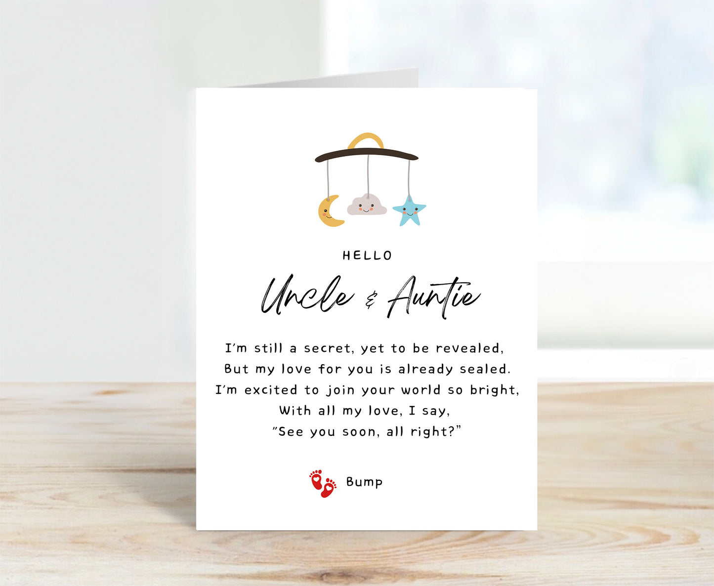 Pregnancy Announcement Card for Uncle and Auntie