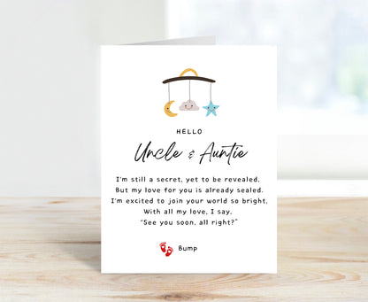 Pregnancy Announcement Card for Uncle and Auntie