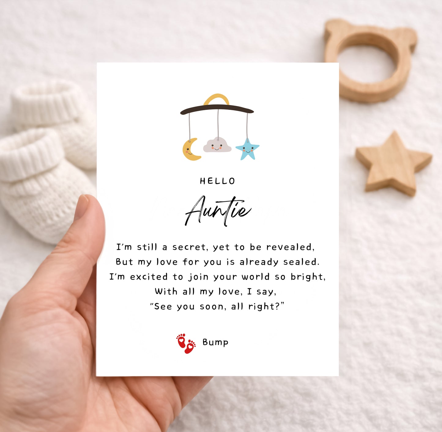 Pregnancy Announcement Card for Auntie