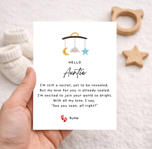 Pregnancy Announcement Card for Auntie