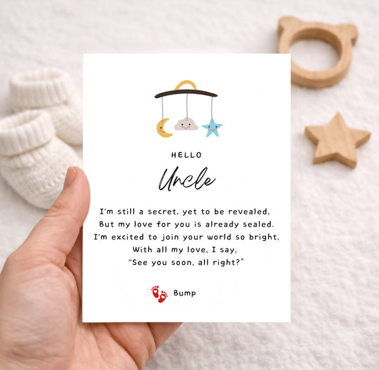 Pregnancy Announcement Card for Uncle