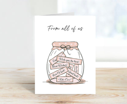 Farewell Card  - A Jar of Best Wishes