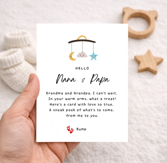 Pregnancy Announcement Card for Grandparents