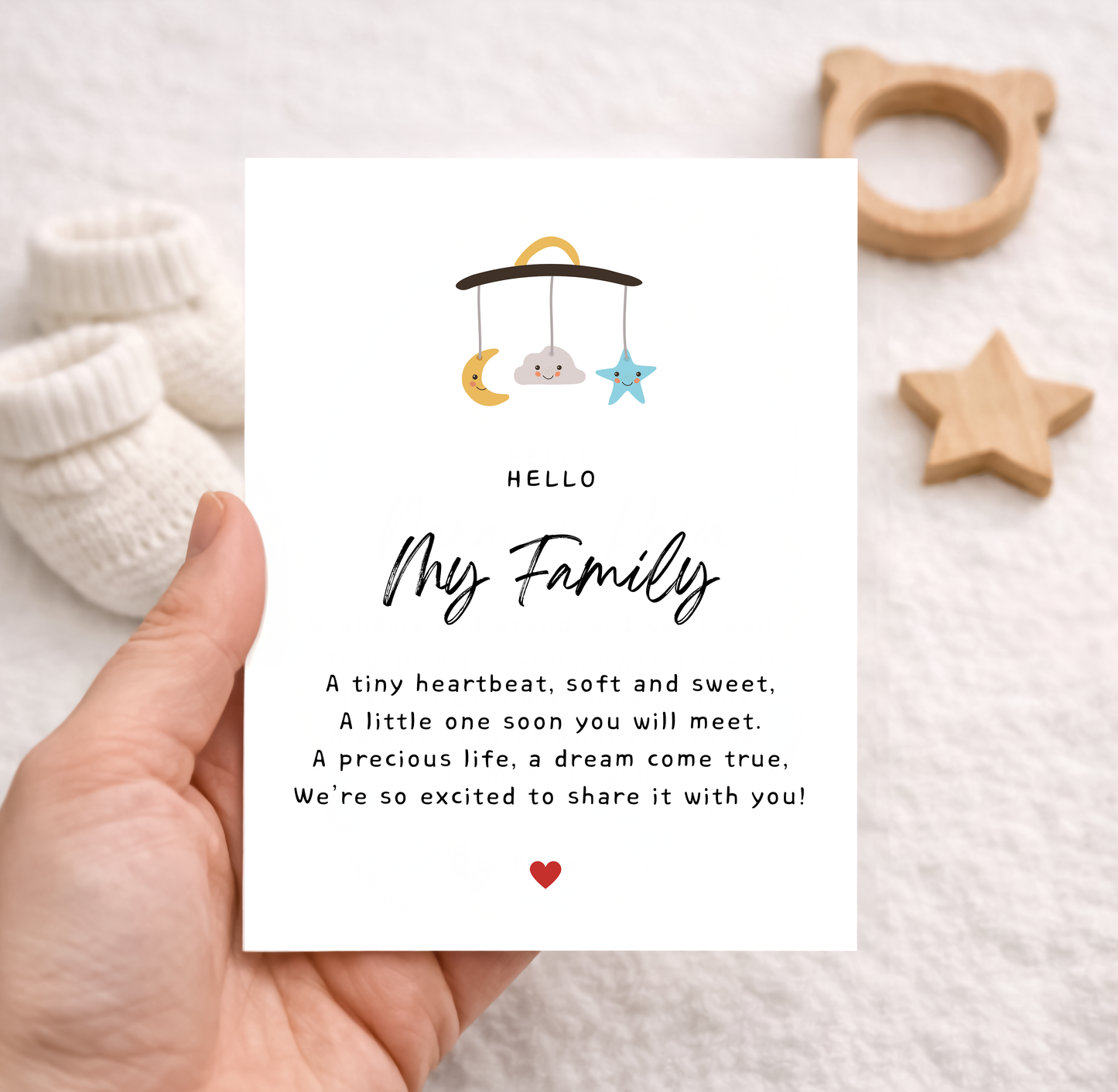 Pregnancy Announcement Card for Family