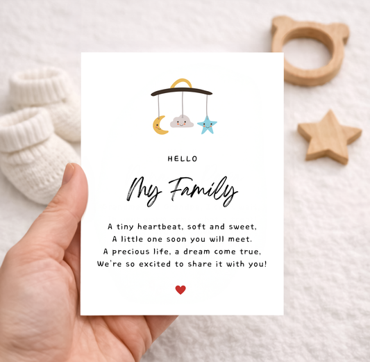 Pregnancy Announcement Card for Family