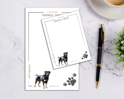 Personalized Rottweiler Dog Notepad