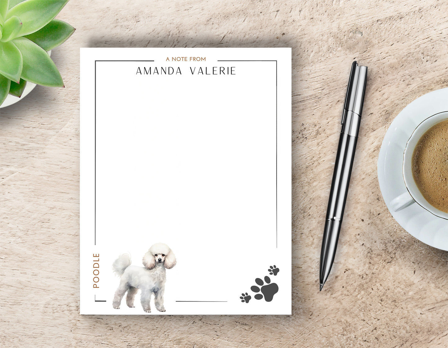 Personalized Poodle Dog Notepad