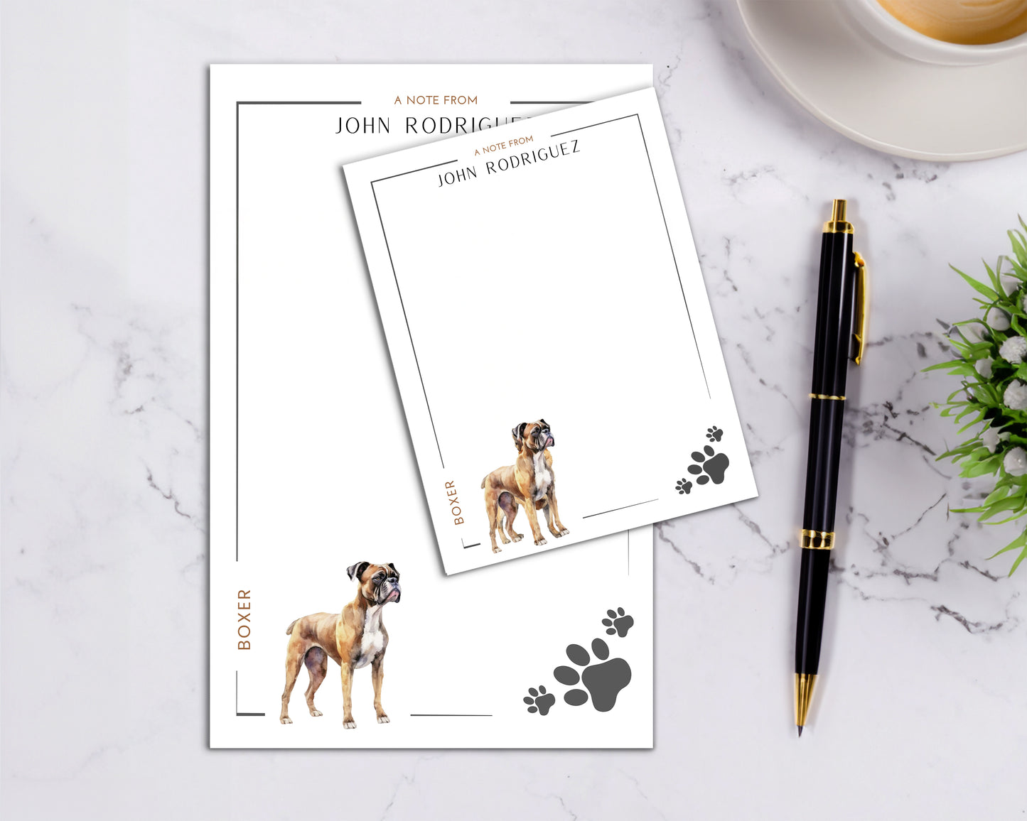 Personalized Boxer Dog Notepad