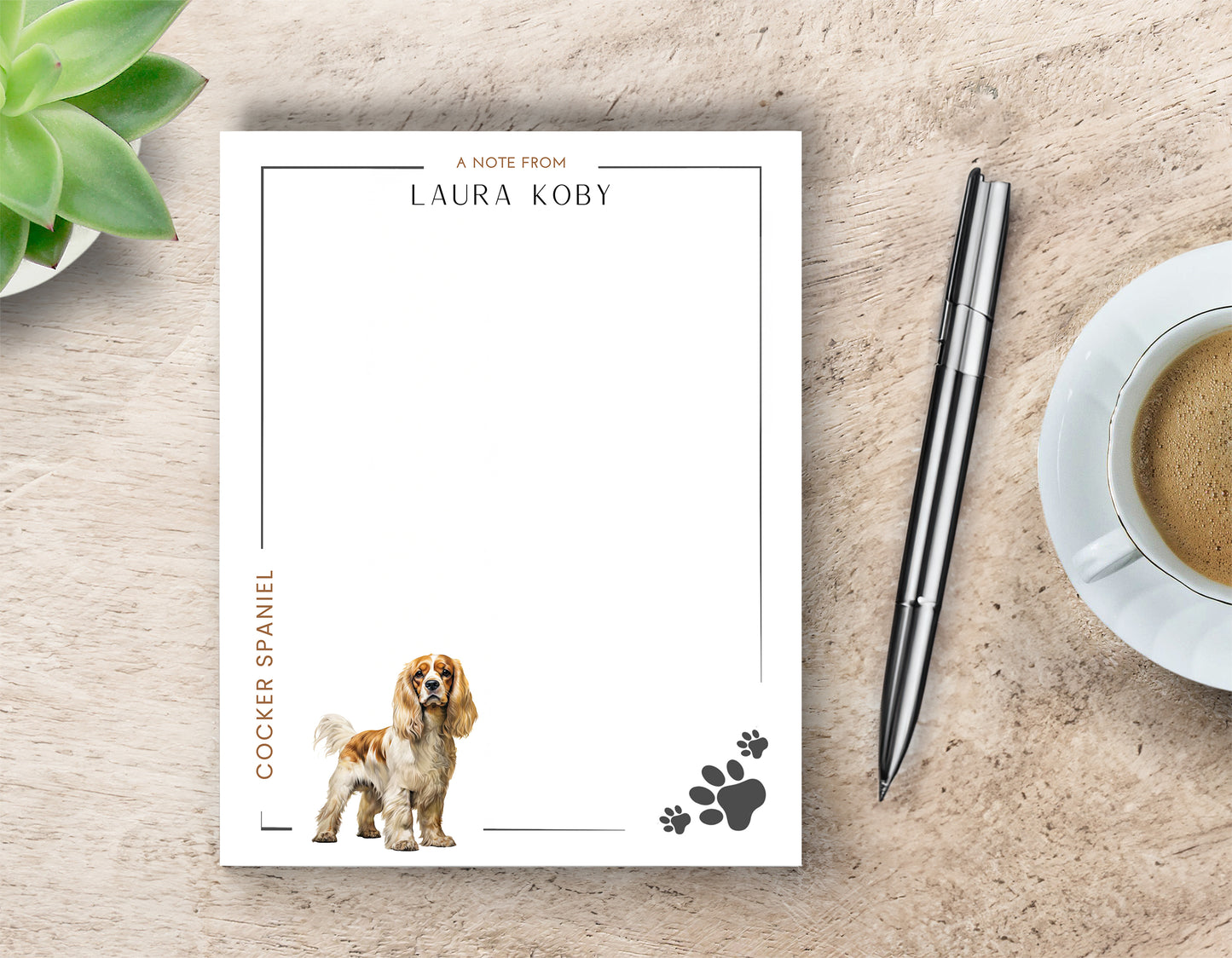 Personalized Cocker Spaniels Dog Notepad