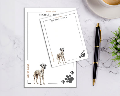 Personalized Great Dane Dog Notepad