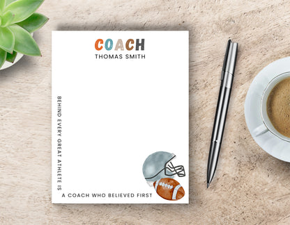 Personalized Football Coach Notepad