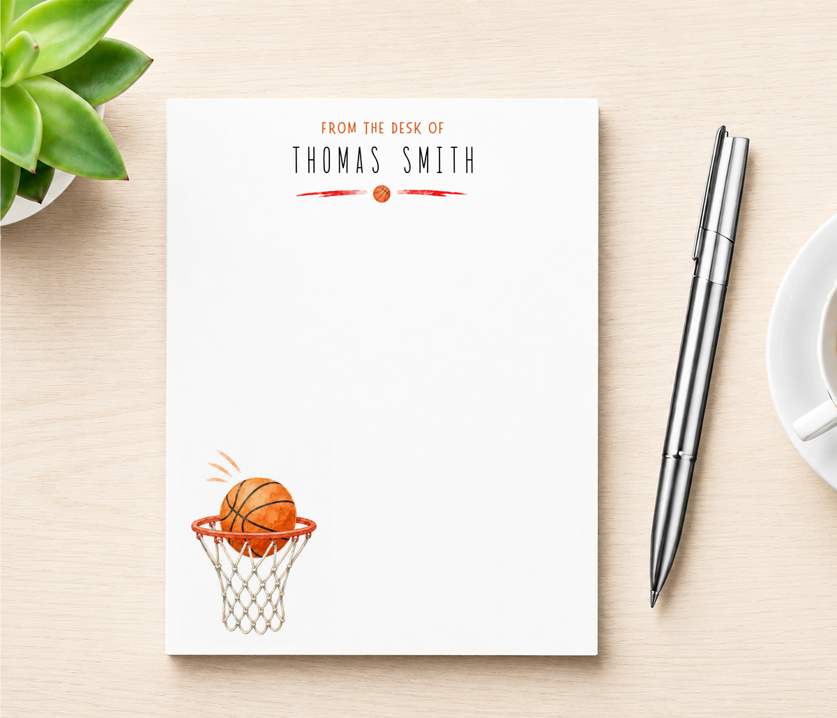 Personalized Basketball Notepad
